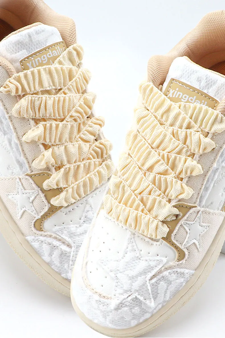 Niedliche, mädchenhafte Schnürsenkel im Fungus-Stil für Sneaker, flache, elastische Seidenschnürsenkel, Schuhzubehör, Tennisschnürsenkel – Detail 1