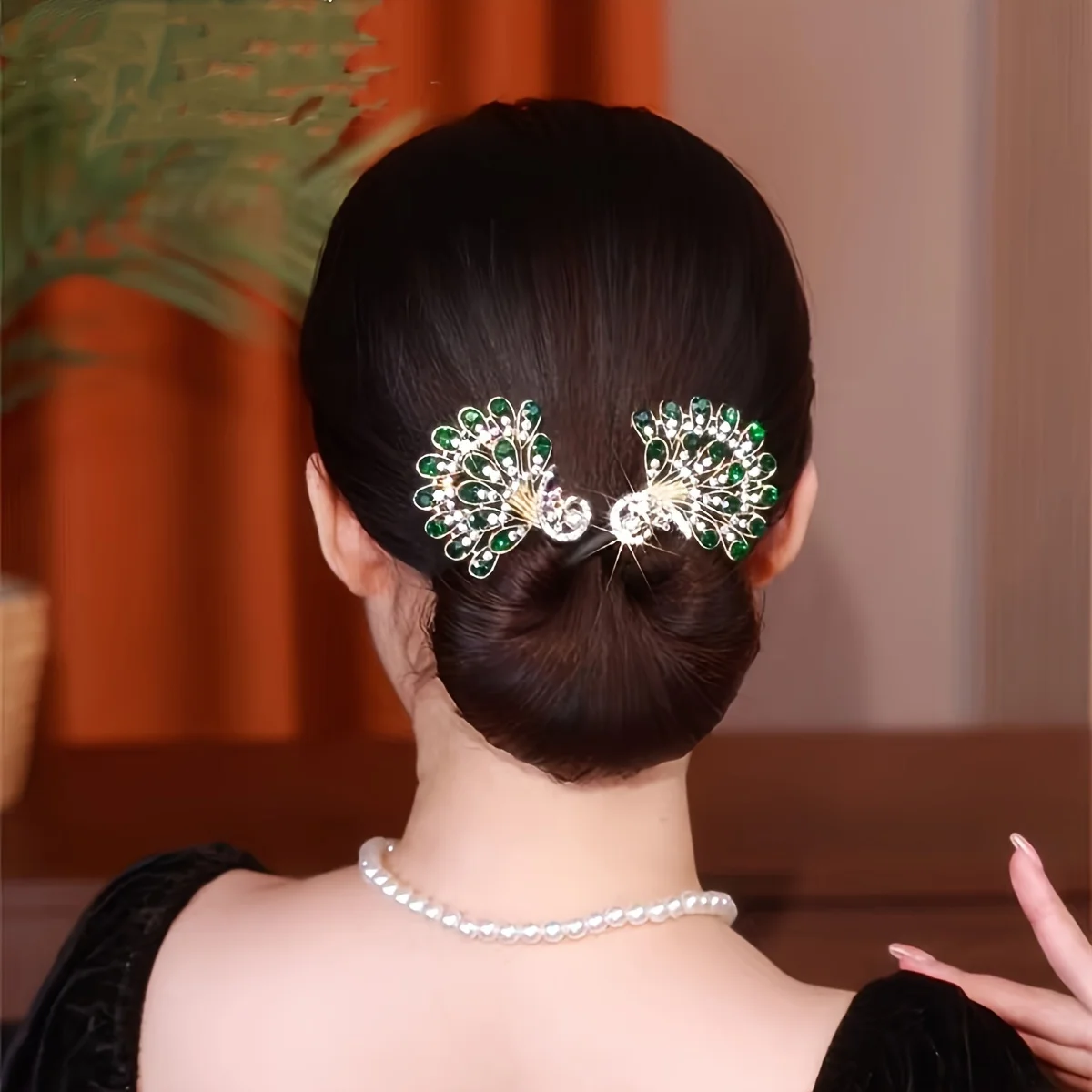 Vintage Sparkling Rhinestone Peacock Headband Hair Styling Accessory