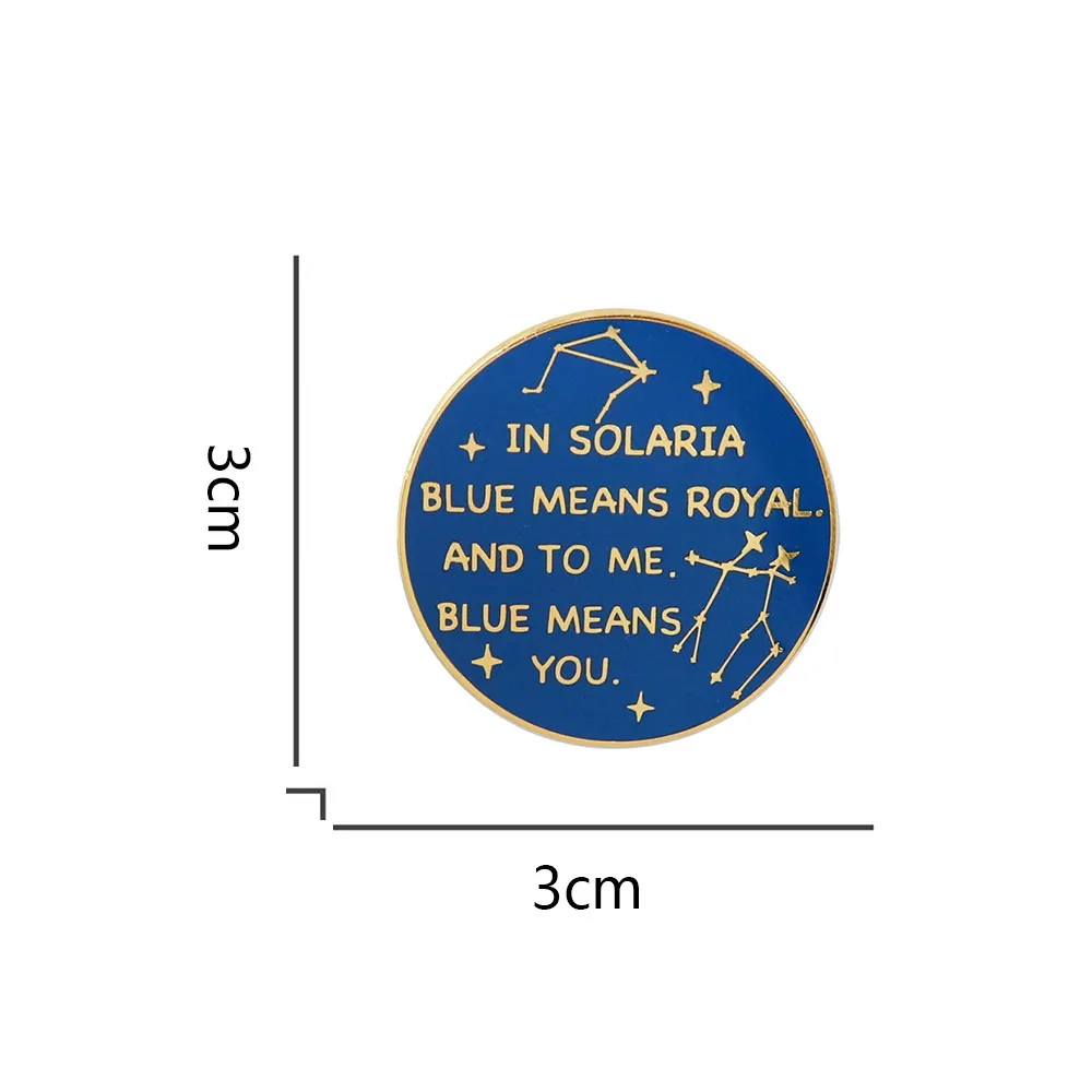 Zodiac Academy Badge To Me Blue Means You Lance Orion Lapel Pin Nerd Bookworm Gift Collection view 2