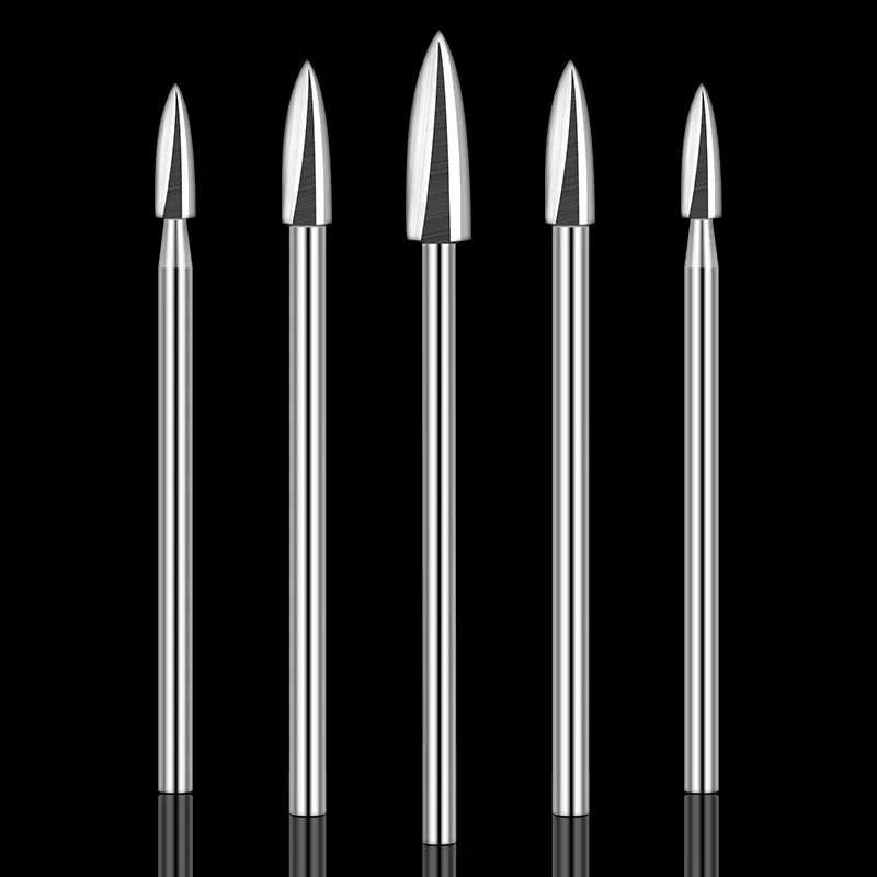 Xcan Houtsnijwerk Boor Graveren Bit 2.35Mm Shank Grinder Burr 3 Fluit 2.35-6Mm Carbide Frezen cutter Handgereedschap