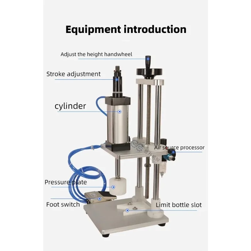 Semi-Automatic Pneumatic Pressure Perfume Bottle Capping Machine Bottle Cap Pressing Equipment