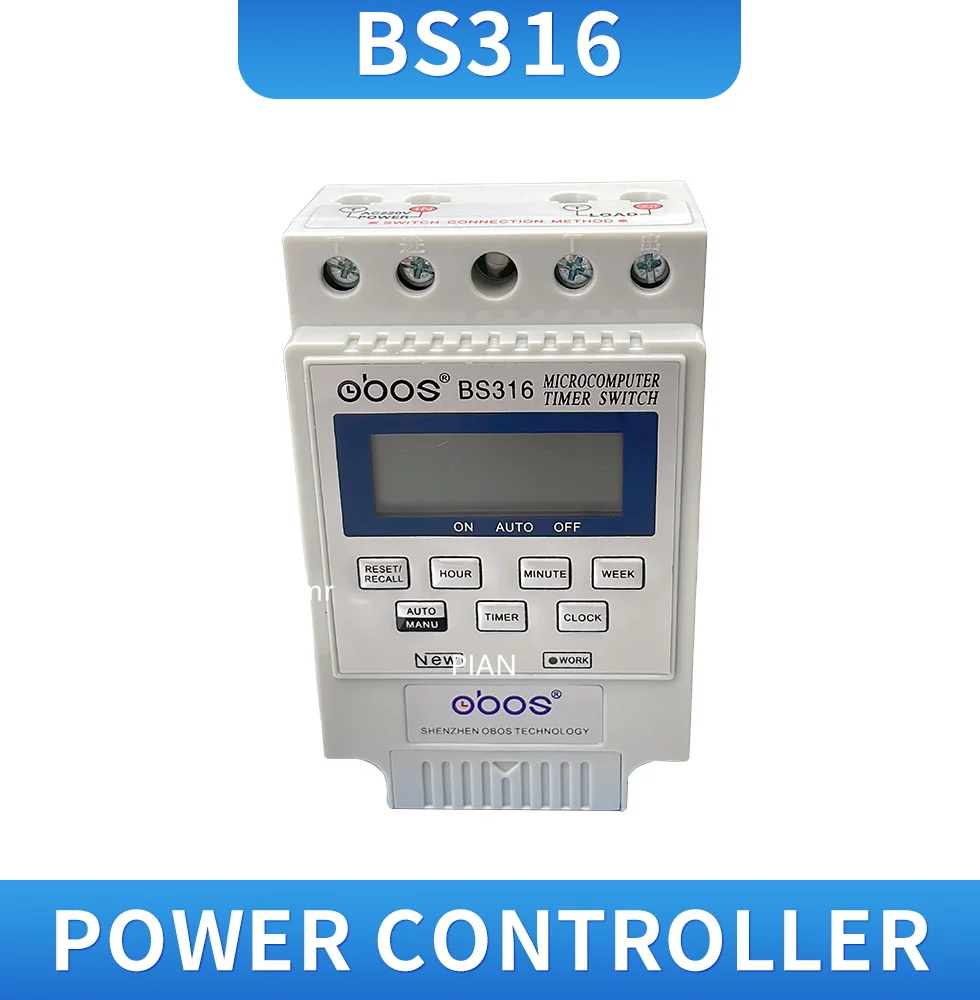 KG316T AC 220V 25A Din Rail LCD Digital Programmable Electronic Timer Switch Digital Timer Controller BS316