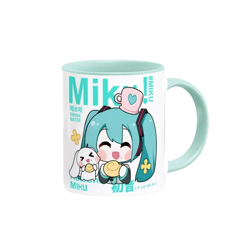 새로운 하츠네 미쿠 마시는 머그잔 귀여운 카와이 애니메이션 캐릭터 주변 커피 세라믹 머그잔 크리 에이 티브 트렌드 만화 머그잔 휴일 선물