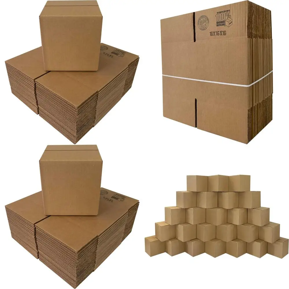 

Medium Mail and Shipping Boxes, 25-Pack, 16x16x16 Inches, Corrugated Cardboard for Packaging, Storage, and Packing