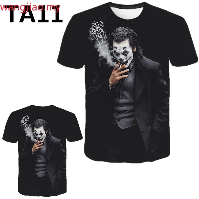 hot-sale Clown 3D Printed black T Shirt for Men Joker Face Male shirt Short Sleeve Funny TShirts gothic Tops