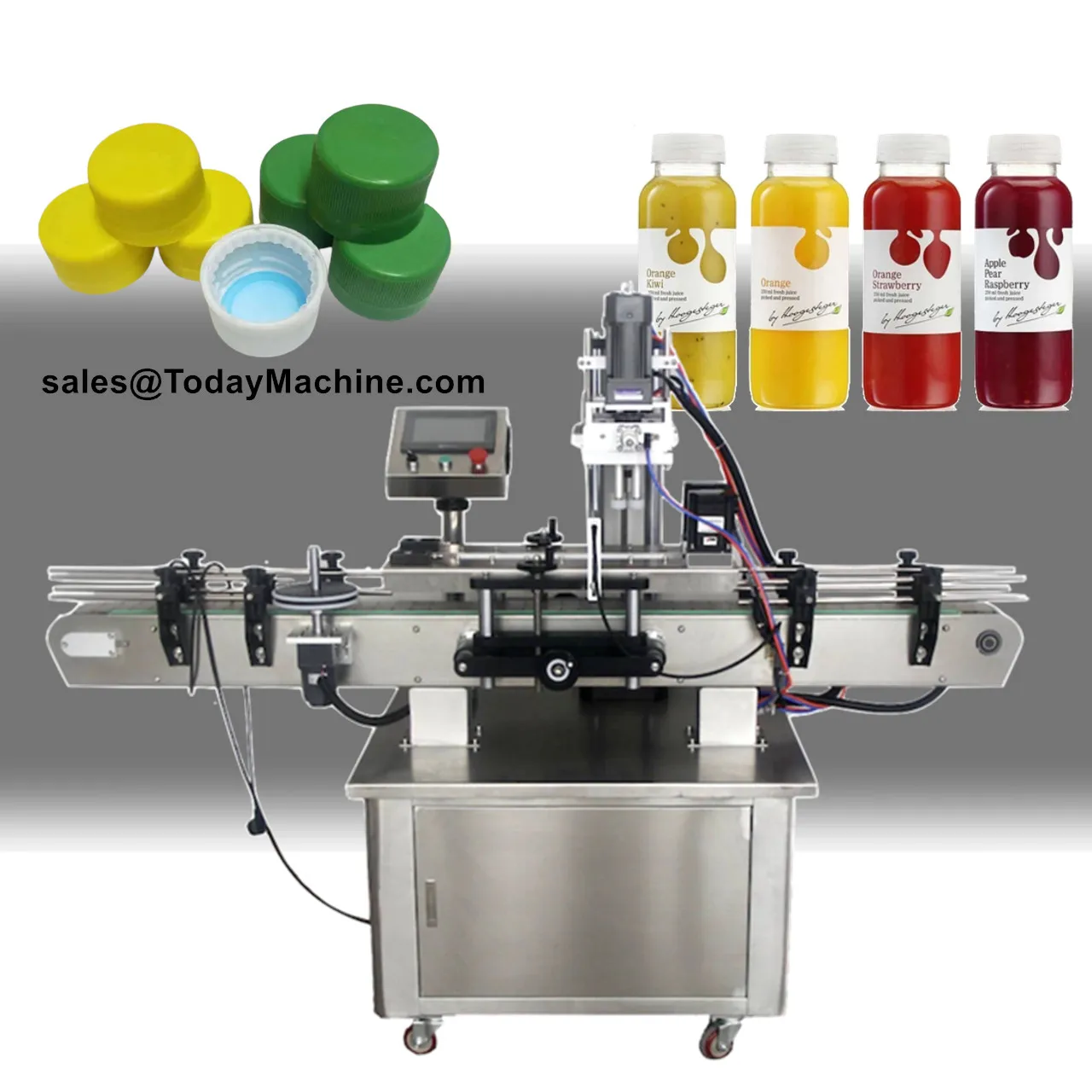 Máquina tampando automática de garrafas de shampoo