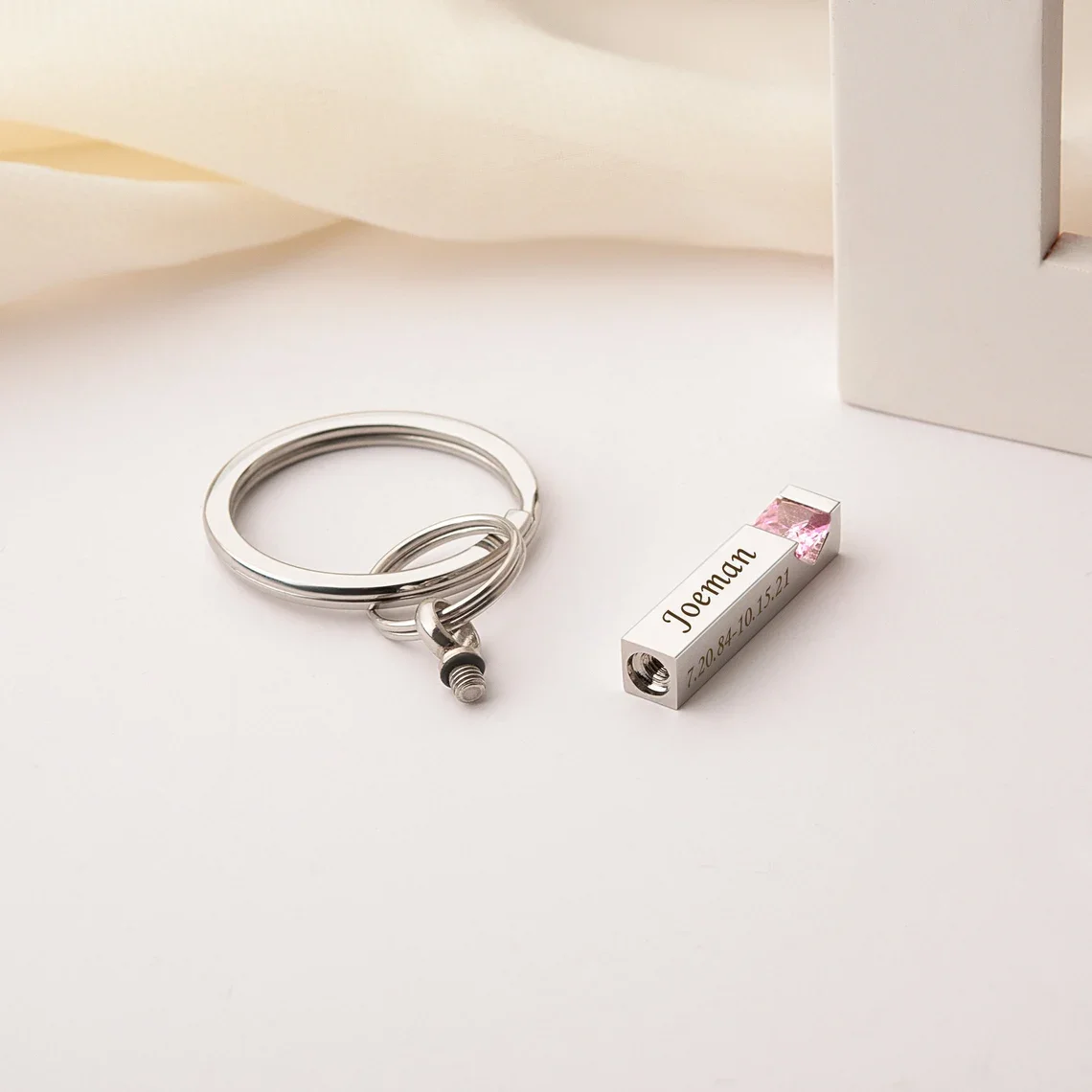 شخصية تذكارية مفتاح سلسلة جوهرة الميلاد حلقة رئيسية جرة مفتاح سلسلة ل رماد جوهرة بار مفتاح سلسلة رماد تذكار #4