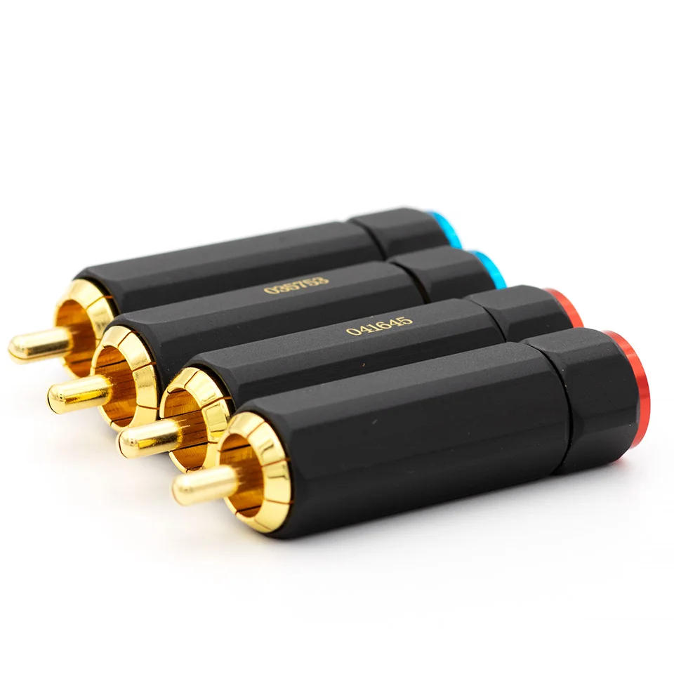 4pcs No Welding  Male Audio Video Connector Gold Adapter for Cable DIY Gold Snake RCA Plug HIFI Goldplated Audio Cable RCA