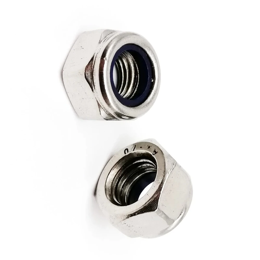 200 قطعة 304 الفولاذ المقاوم للصدأ سداسية قفل المكسرات M2 M2.5 M3 M4 M5 M6 M8 النايلون مكافحة تخفيف الجوز مجموعات DIN985 7 حجم الخشب المكسرات