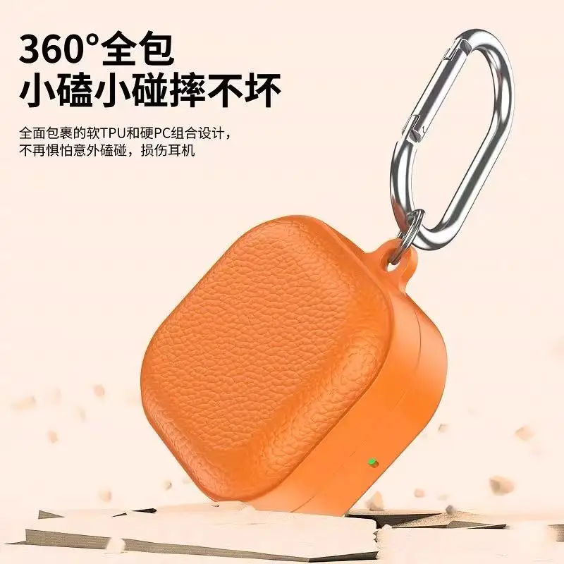 Suitable for Samsung Galaxy Buds 4/4pro leather patterned headphone cover,anti drop for Galaxy Buds 4 headphone protective cover