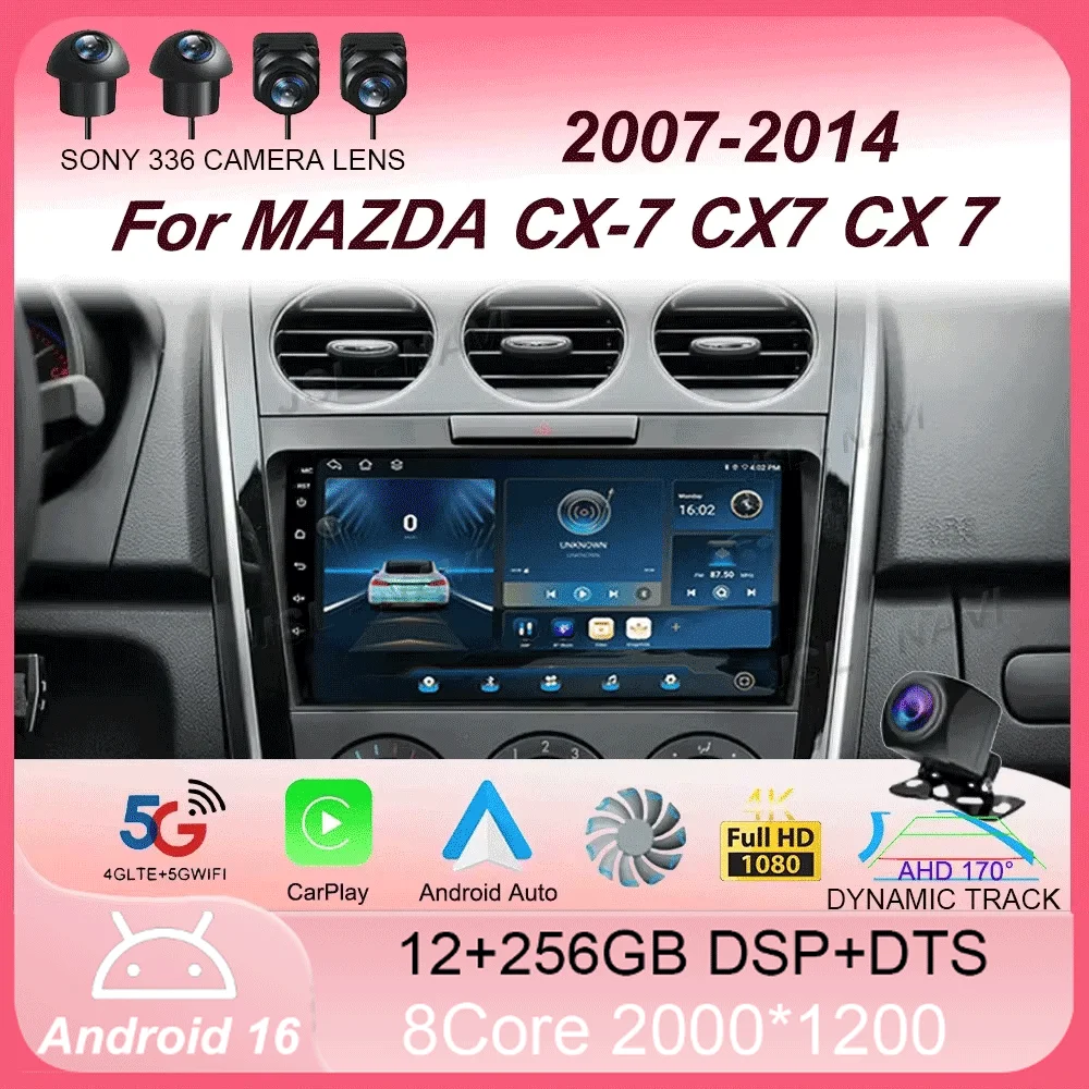 

Автомагнитола Android 16 с Carplay и Auto для MAZDA CX-7 (2007-2014) — Мультимедийный видеоплеер, навигация GPS