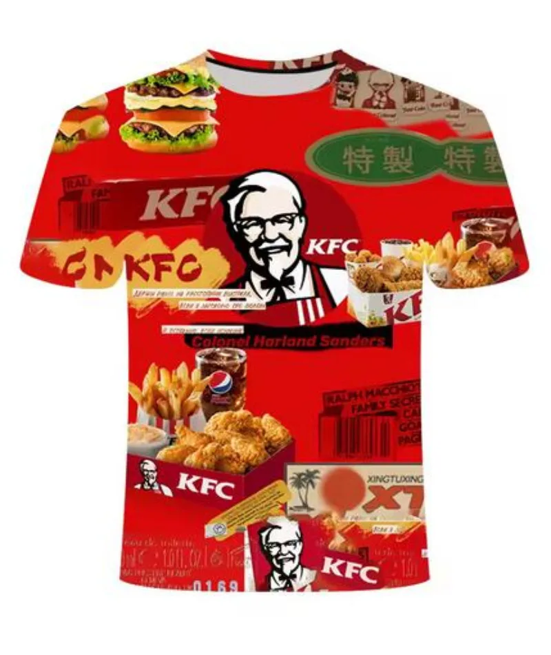 

Painted KFC Men's T-Shirts Spring Clothing Shirts Oversized Tops Men/Womens Womens Tees Harajuku Shirt Streetwear Men