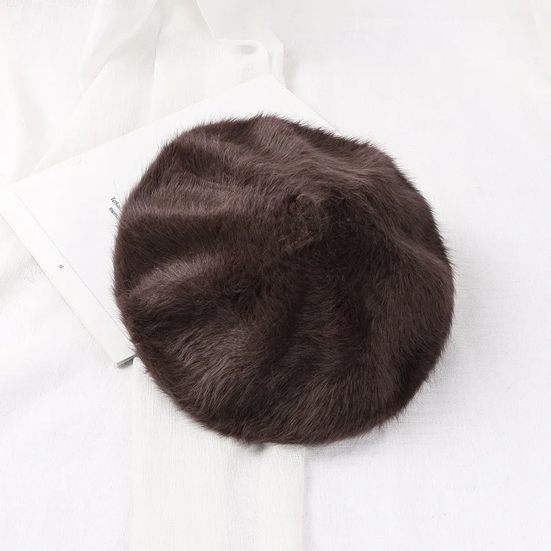 Solid Color Puffy Flush Angora French Beret Furry Artist  display picture 1
