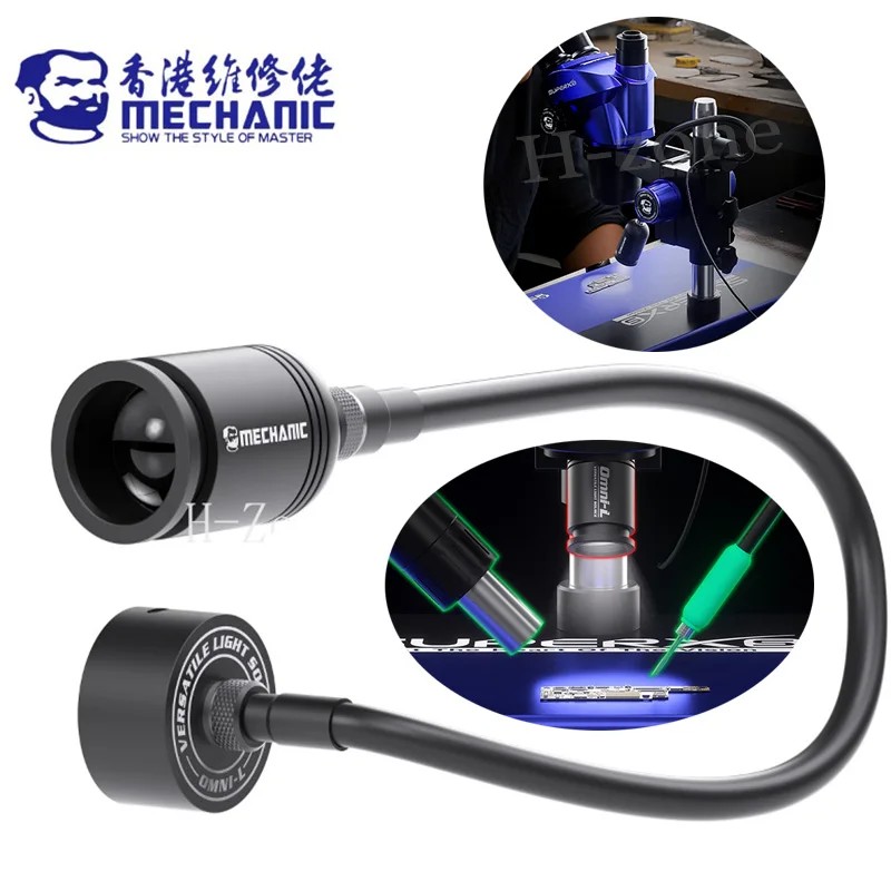 MECHANIC Omni-L 5W High CRI Microscope LED Ring Light Source Modular Adjustable Bendable Stepless Dimming LED Lamp Magnetic Base