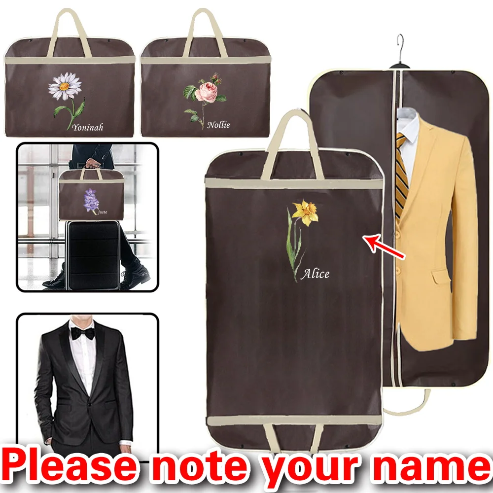 

Personalized Customized Clothing Dust-proof Waterproof Sleeve Fashion Simple Printed Coat Suit Storage Bag Zipper Hanger Sleeve