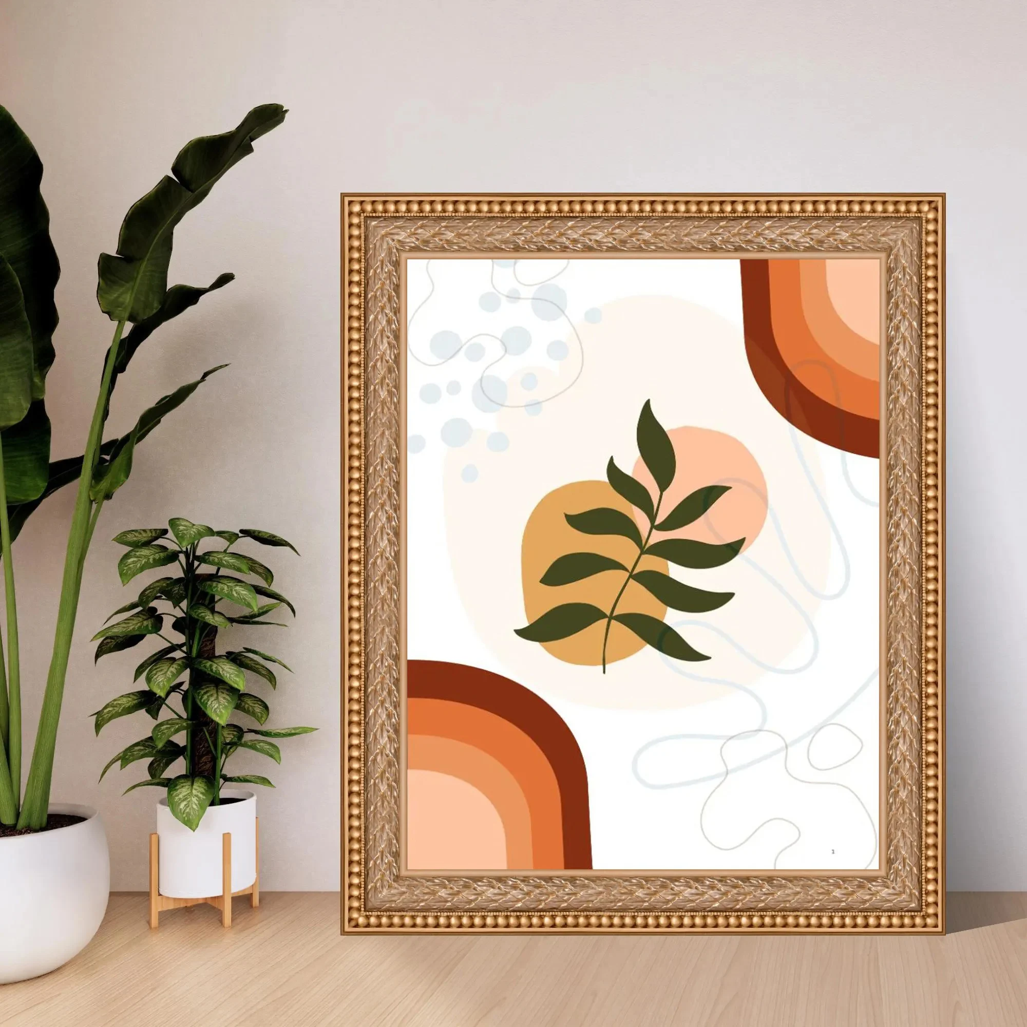 Plakat w stylu nowoczesnej sztuki w kolorze oliwkowej zieleni Organiczne kształty abstrakcyjne wydruki artystyczne Nowoczesny i stylowy wystrój domu Obraz na płótnie plakat artystyczny