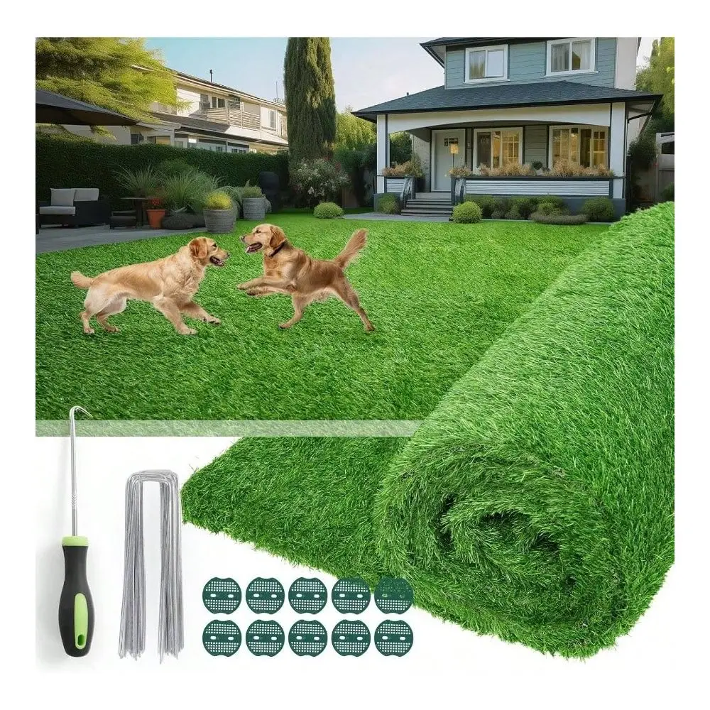 

Turf Grass Outdoor Synthetic Realistic Grass Indoor Rug With Drainage Holes Patio, Balcony, Backyard, Landscape Decoration Pet