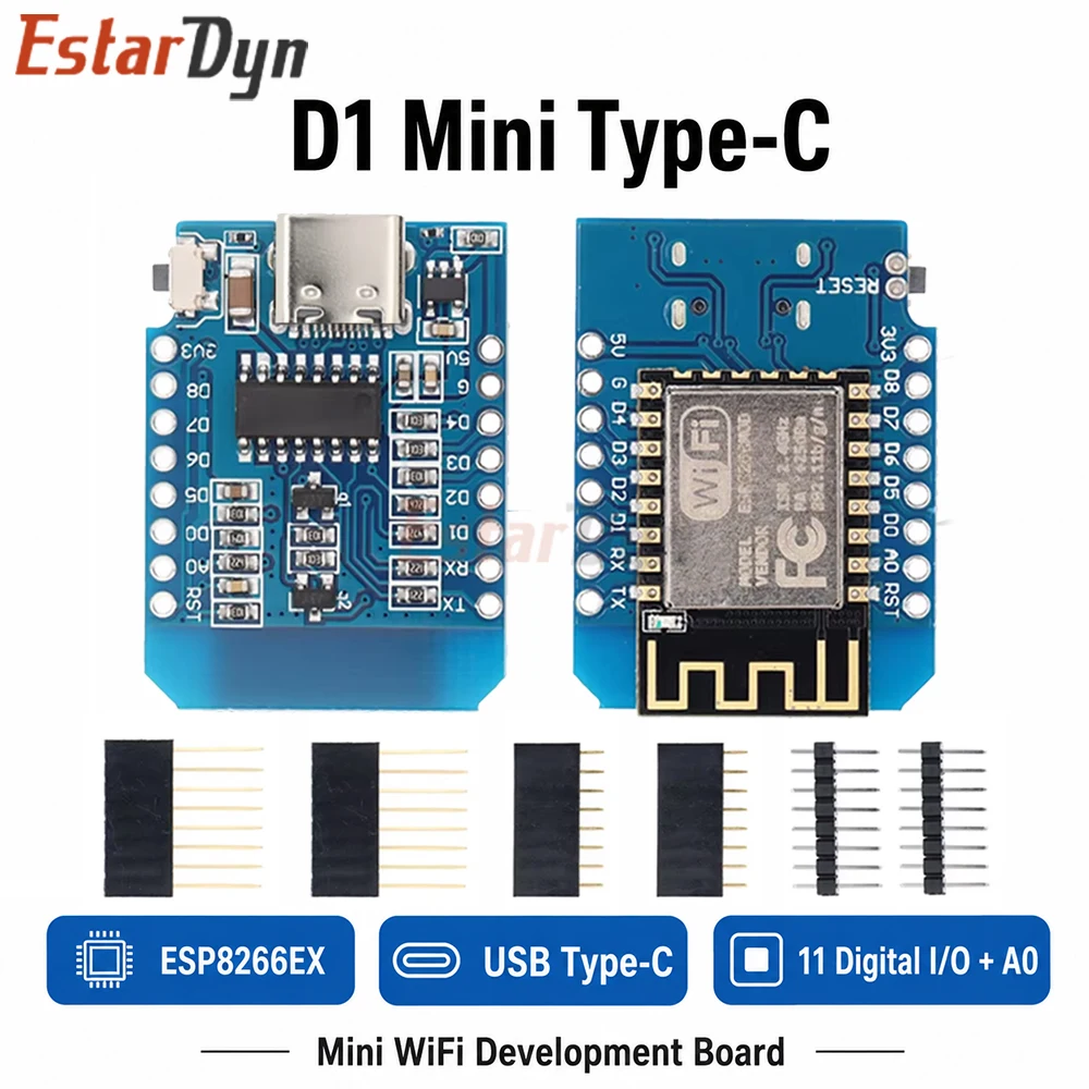 Estardyn ESP32-S2 Mini D1 Mini Board ESP32-S2FN4R2 CH340 4MB Flash 2MB PSRAM WiFi MicroPython for IoT DIY