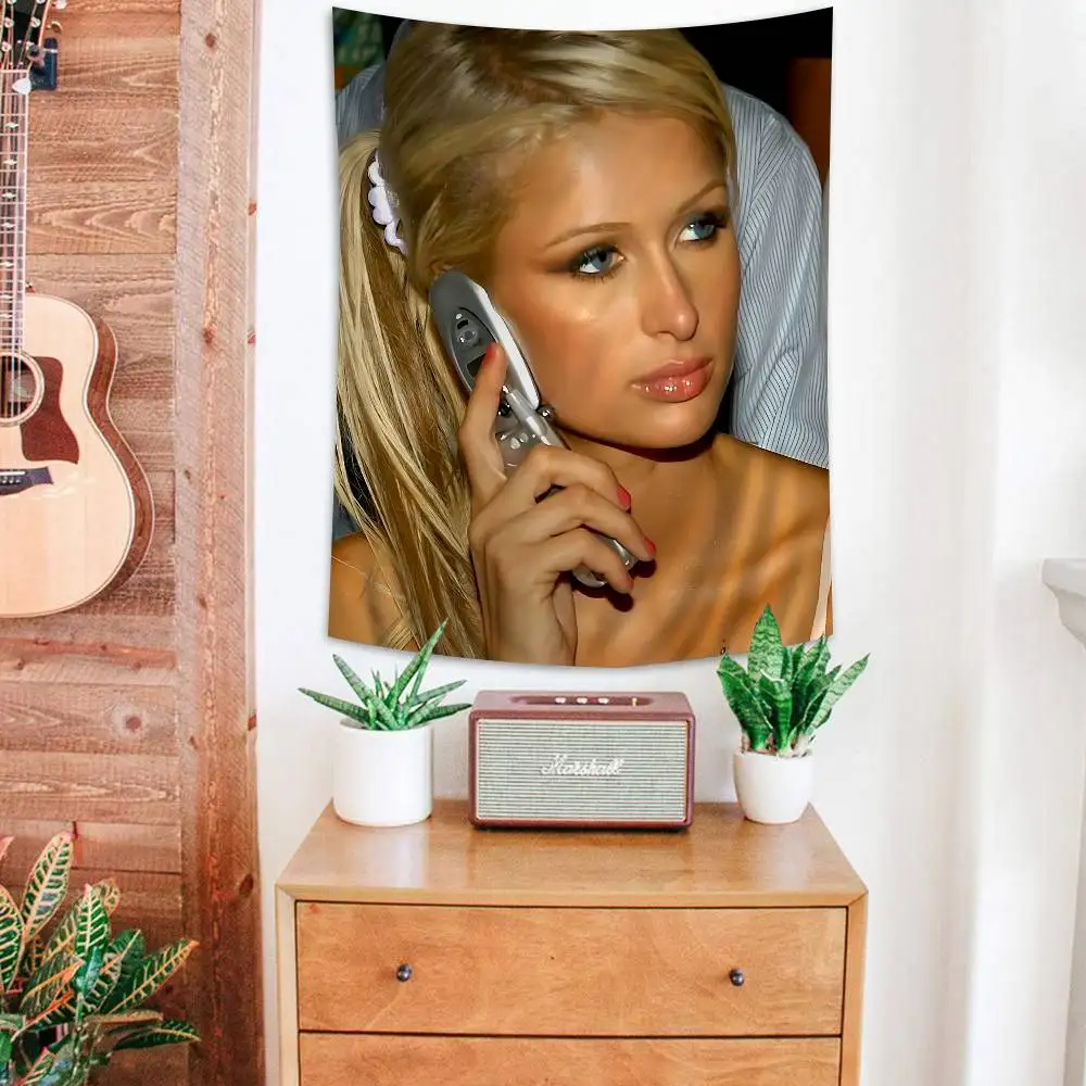 Paris Hilton Got Blow Printed Large Wall Tapestry Indian Buddha Wall Decoration Witchcraft Bohemian Hippie Wall Art Decor