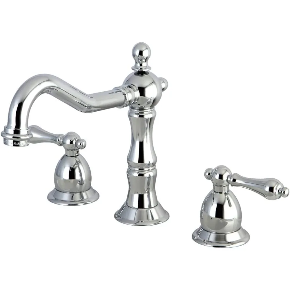 

Widespread Lavatory Faucet With Metal Lever Handle Wash Table 8-Inch Adjustable Center Batroom Sink Bathroom Hand Wash Toilets