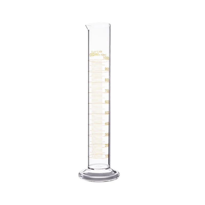 1000ml Borosilicate Glass Graduated Cylinder Precision Calibrated Chemistry Lab Equipment Hexagonal Base Non-Tip Design School