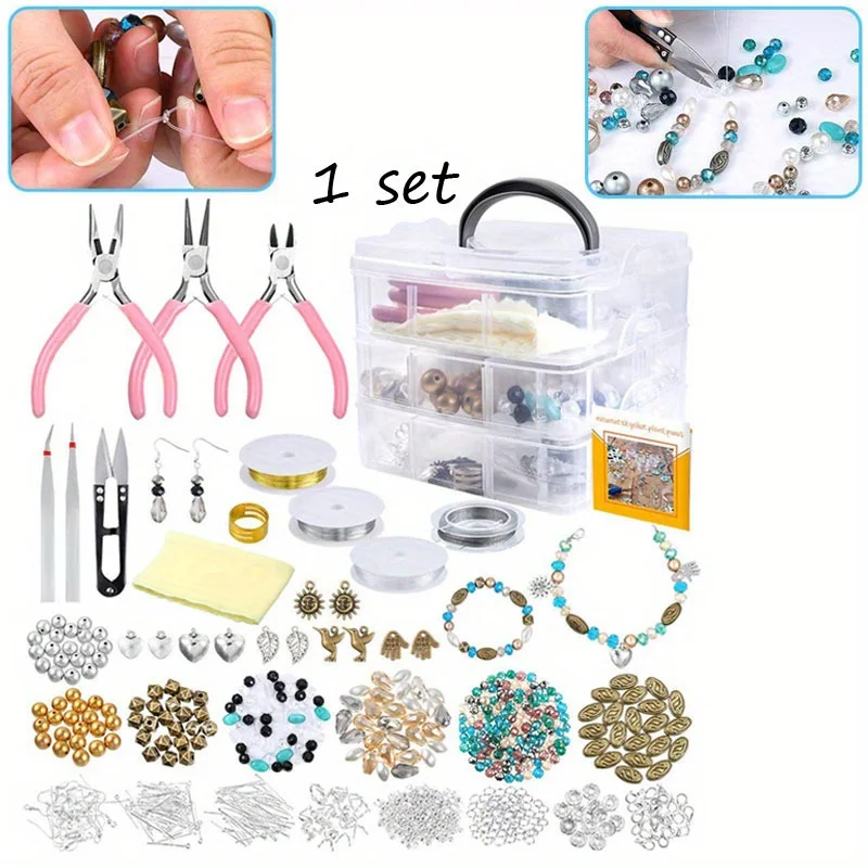 

1set DIY Seed Beads for Jewelry Making Tiny Craft Beading Kit Set Letter Alphabet Beads Elastic String Earring Hooks