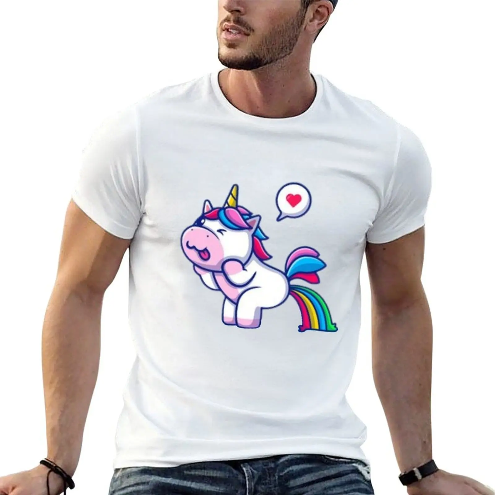 cute unicorn poop rainbow T-Shirt oversized t shirt man t shirt slim fit t shirts for men