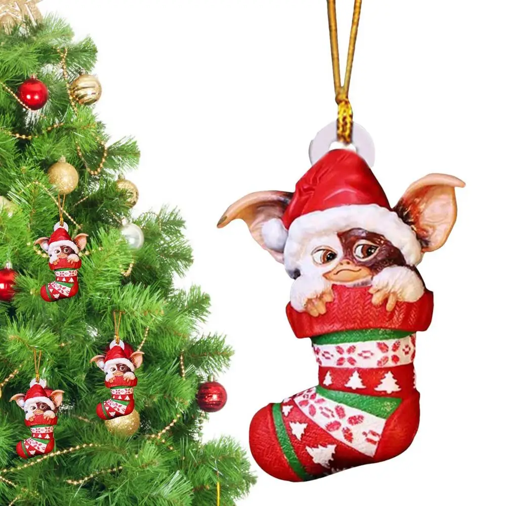 Christmas Tree Decoration Pendant Cute Puppy Acrylic Dog Ornament New Year Christmas Gift Festive Party Supplies for Home