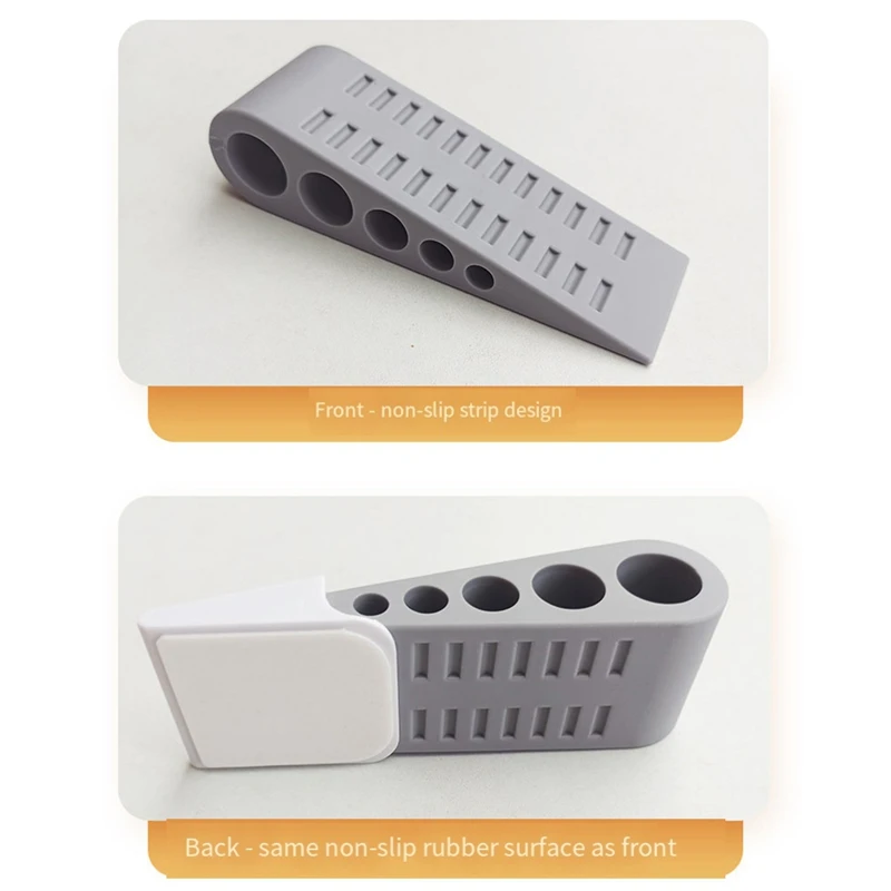 WISH 3er-Pack Türstopper für die Unterseite der Tür, Gummi-Türstopperkeil mit Halter, Türhalter zum Öffnen der Tür