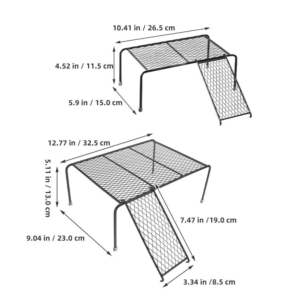 

2pcs Rutin Landscape Platform Chicken Coop Feeding Rack Durable Iron Mesh Multi-Functional Chicken Platform Rack With Ladder For