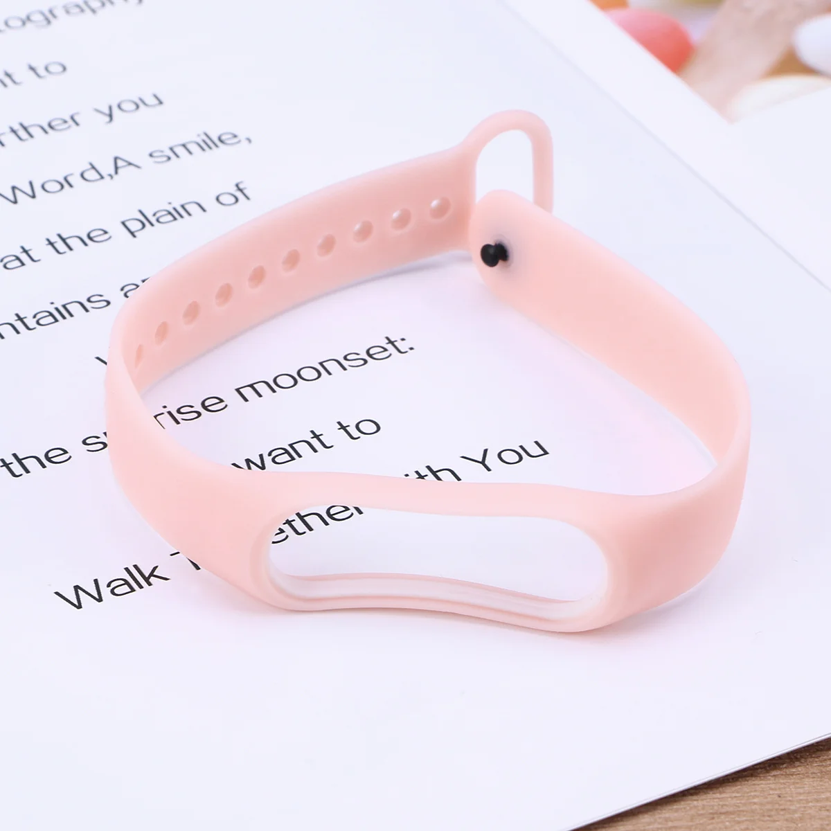 Pulseira de silicone banda de substituição rosa no 10 ajuste ajustável para mi banda 3 pulseira inteligente moda durável à prova dwaterproof água