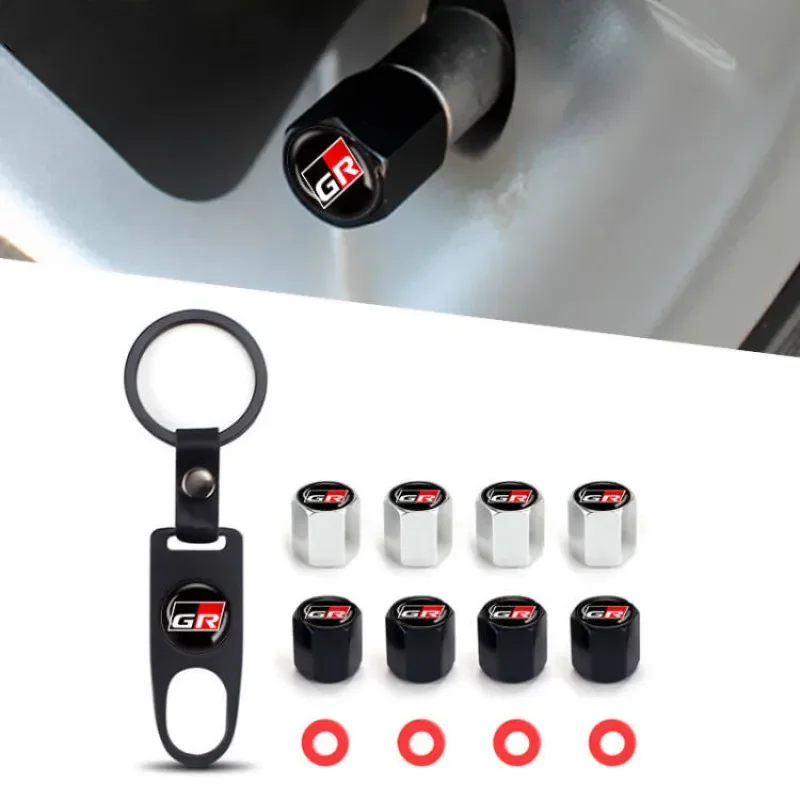 5Pcs/Set Car Wheel Tire Stem Air Valve Caps Rim Plugs For Toyota GR Sport Gazoo Racing Yaris Corolla Hilux Supra C-HR 86 Tyre