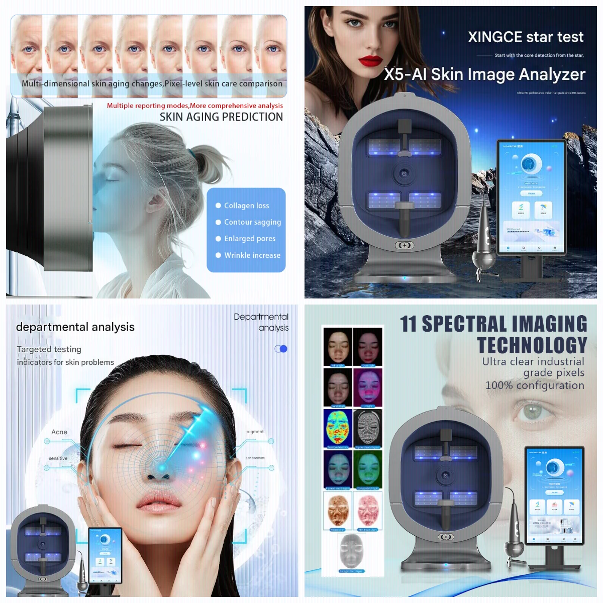 2026 11 Spectrum X5 AI Skin Analyzer Dual Macro Micro Detection 15.6inch Touch Screen Tester For Salon Clinic And Home Equipment