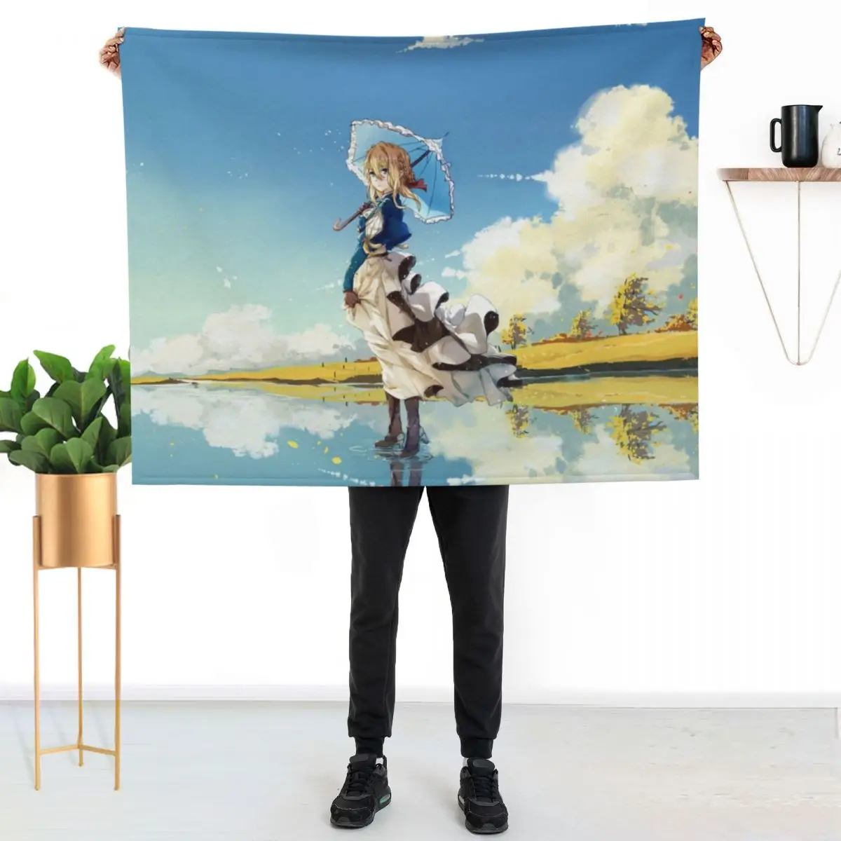 Violet Evergarden 3 Throw Blanket Custom Furry wednesday Giant Sofa Single Beautifuls Blankets