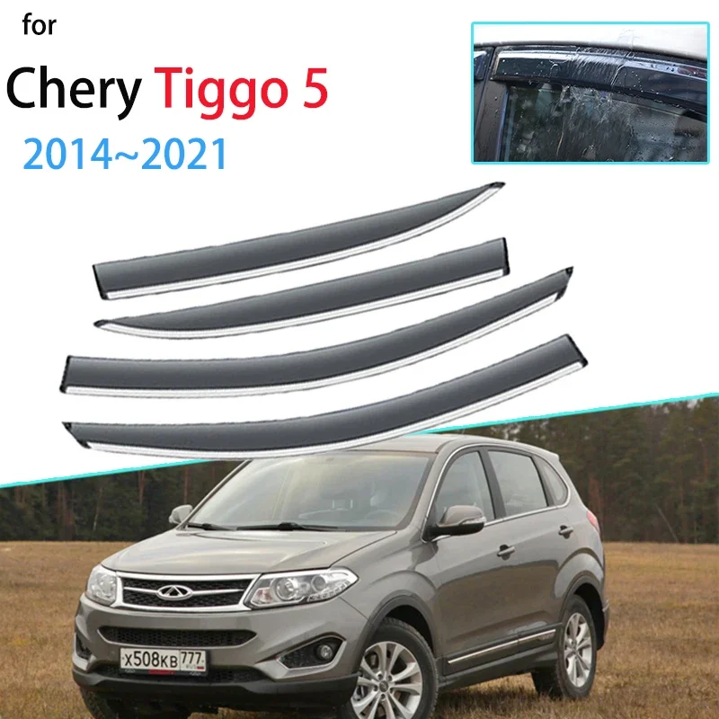 

4x Car Side Windows Visors Awning Sun Cover for Chery Tiggo 5 X5 SUV 2014~2021 2015 Deflector Winshield Shades Guard Accessories