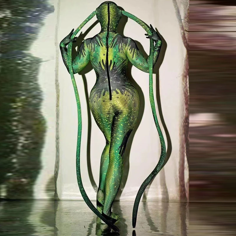 Strój Showgirl na Imprezę Kostiumową Halloween Zwierzęta Cosplay Pole Dance Kombinezon Damski Strój Gogo Dance Klub Nocny Bar Scena Festiwal