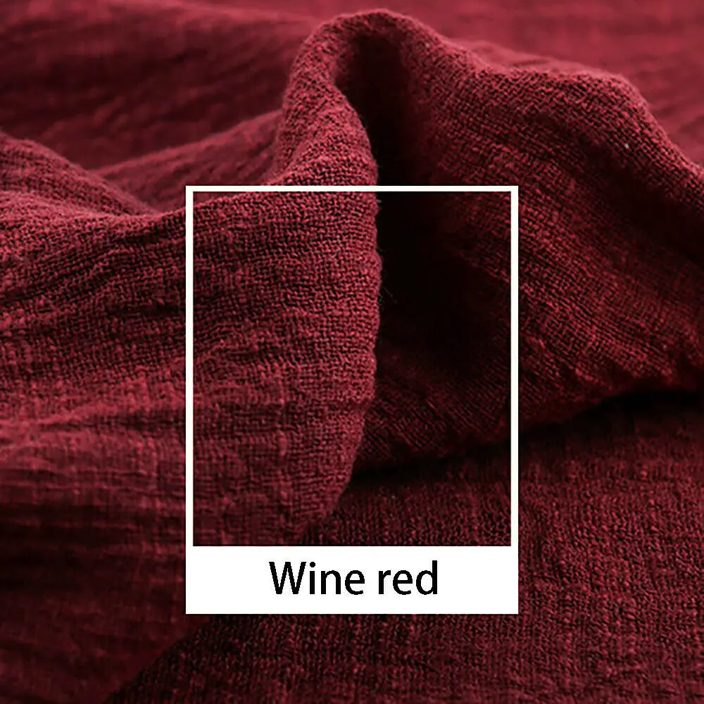 Organic Linen Cotton Crinkled Fabric for Sewing