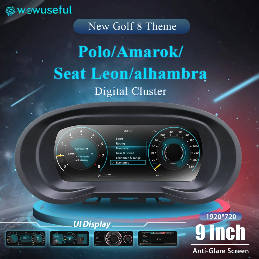 12.3 Lcd Digital Cluster For VW Polo 6R crossfox Saveiro  2015 Amarok 2008-20Years Seat Leon alhambra Dashboard  Paneel Cockpit