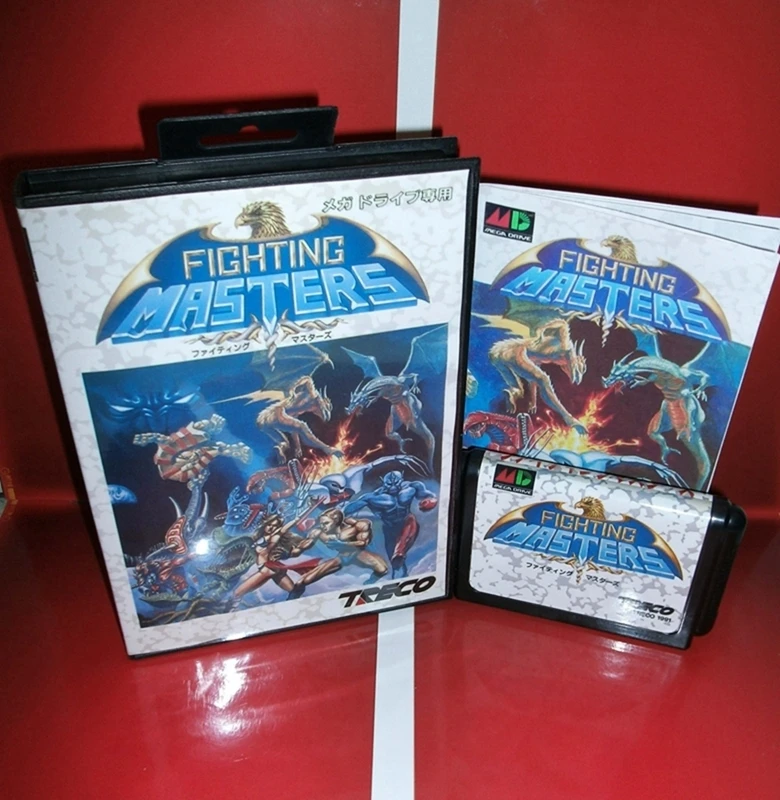 Fighting Masters con caja y manual para cartucho de juego Sega MD de 16 bits, sistema Megadrive Genesis
