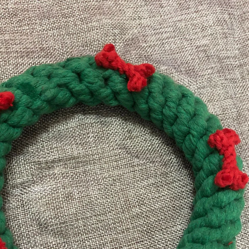 

Christmas Circle Dog Durable Chew Puzzle For Puppies Pets Exercise Mental Stimulation Playtime Puppy Bite Dog Chewing