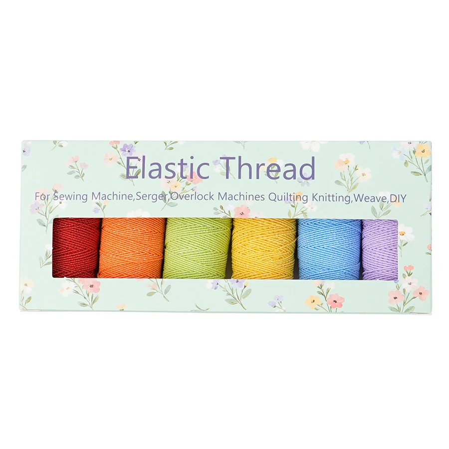 0.6mm Thick 20-Meter Sewing Machine Bottom Thread and Elastic Thread (Polyester Fine High Elasticity Thread) with Beading Tags