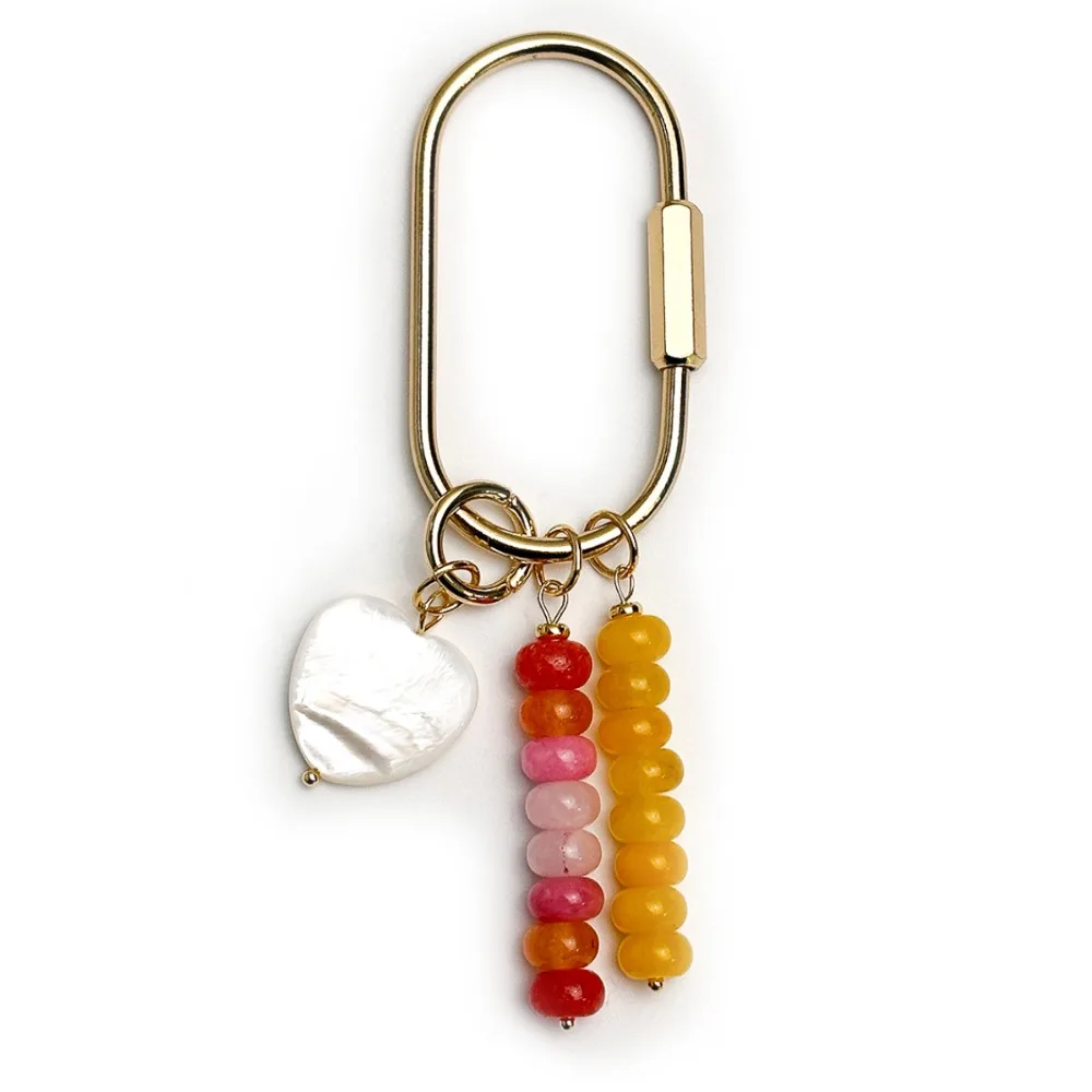 Simple and Fashionable Three-dimensional Heart-shaped Bead Mountain Buckle Car Keychain Bag Pendant Exquisite Decoration