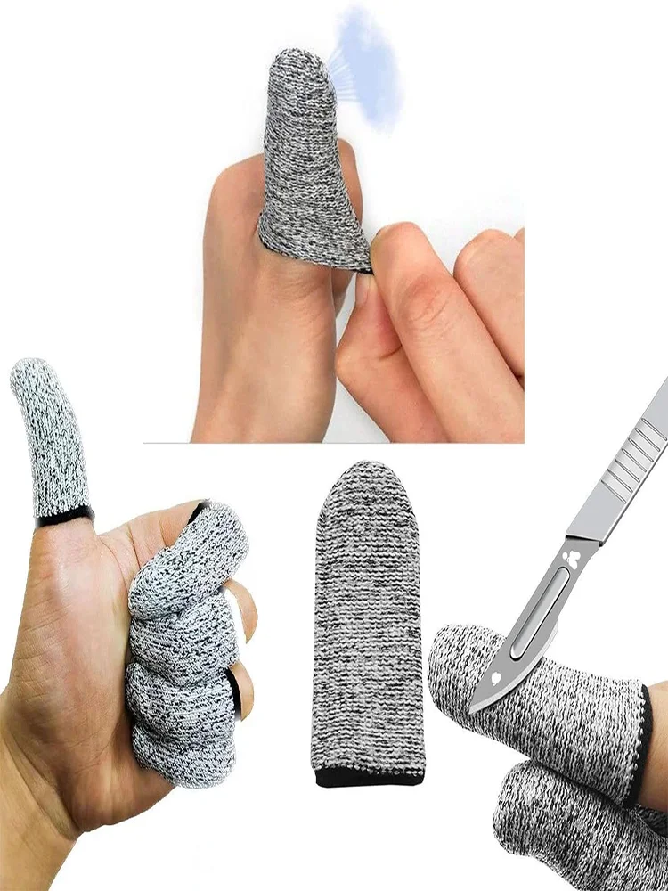 5/10 PCS Finger Cots Cut Resistant Protector Finger Covers Sleeve for Anti Cuts for Kitchen Work Sculpture Anti-Slip Reusable