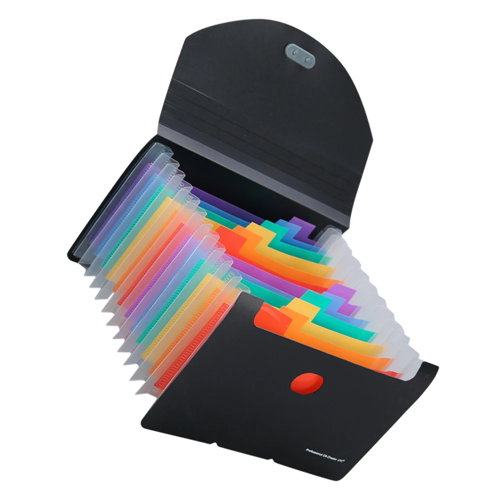 

Accordion File Folder Organizer Multicompartment Receipts Holder A6 Size 3 Side Seal Pp Material Portable Document Folder