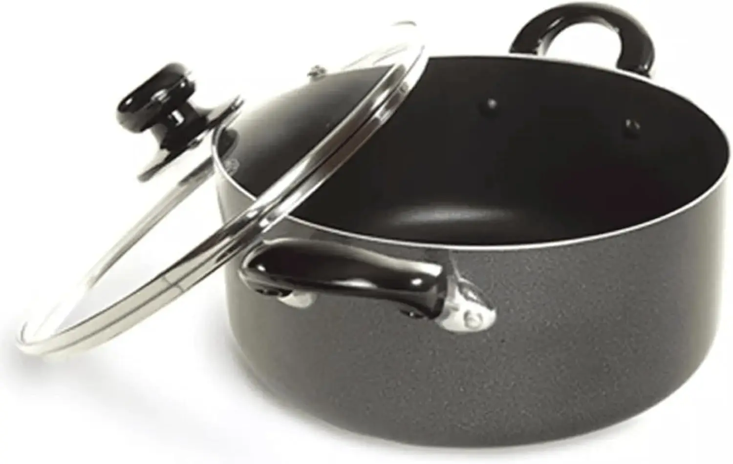 

24 Quart Heavy Gauge Aluminum Dutch Oven with Glass Lid, Non Stick Pot, Dual Handles, Dishwasher Safe, for Braising, Stews, Roas