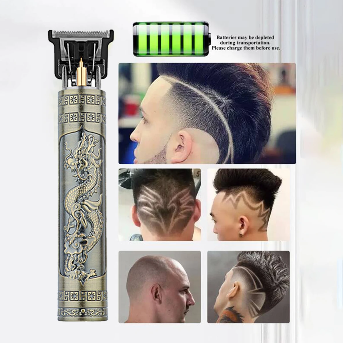 Vintage T9 Electric Hair Cutting Machine Hair Clipper Professional Men Shaver Rechargeable Barber Trimmer for Men Dragon Buddha