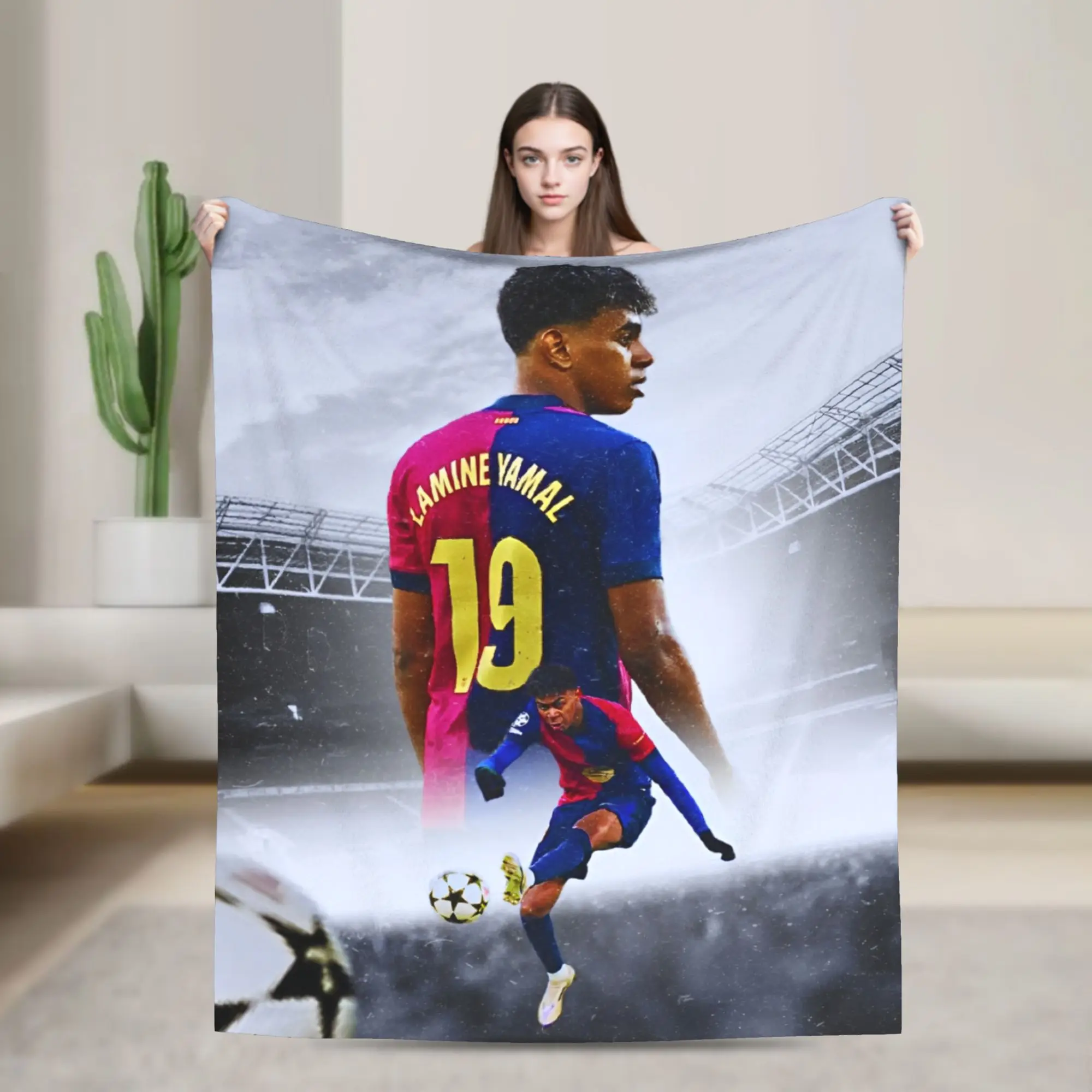 Lamine Y-Yamal Soccer 19 Blanket Velvet Textile Decor Breathable Ultra-Soft Throw Blankets for Bed Bedroom Quilt