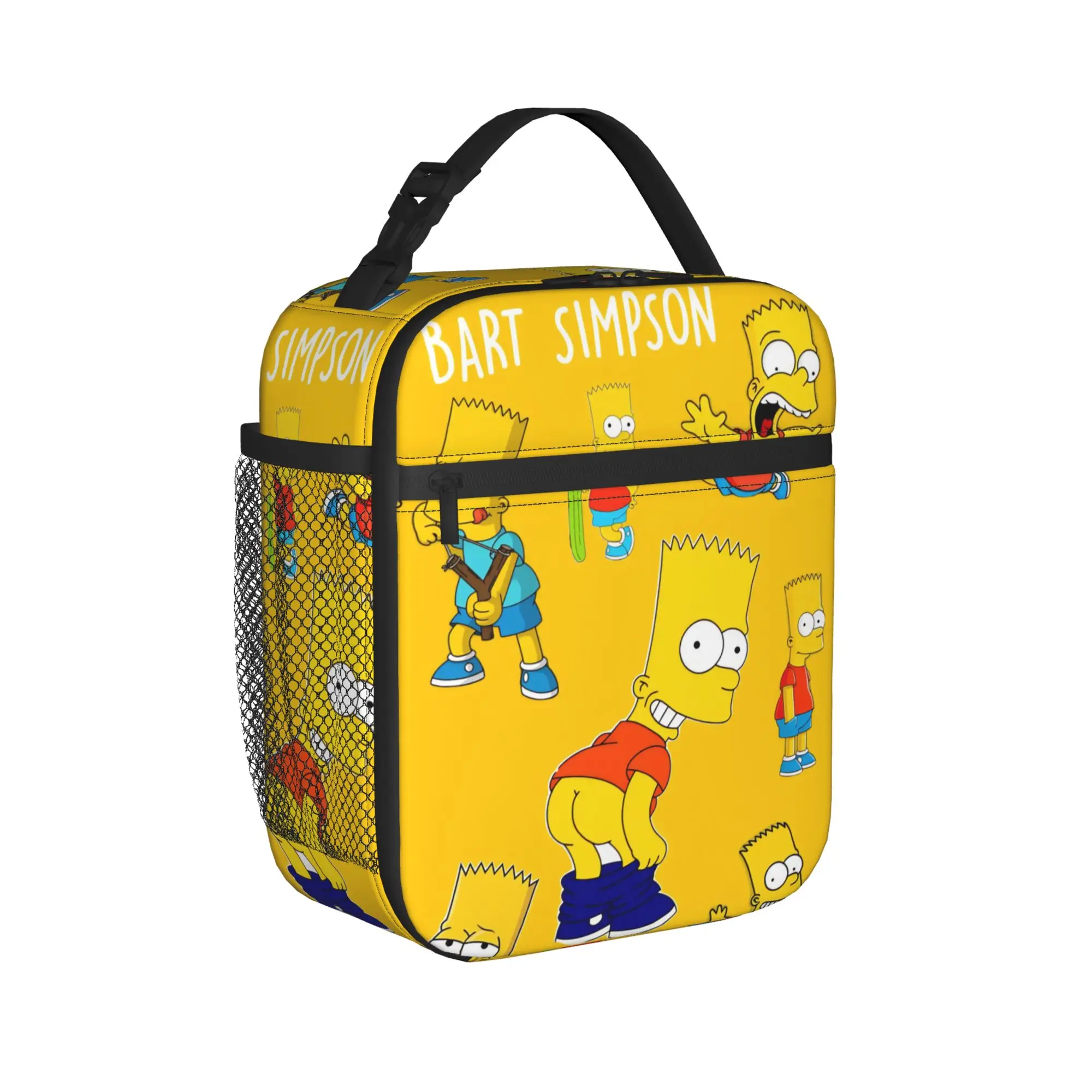 Simpsonsed Cartoon  Thermal Insulated Lunch Bags for Work  Portable Bento Box Thermal Cooler Lunch Box