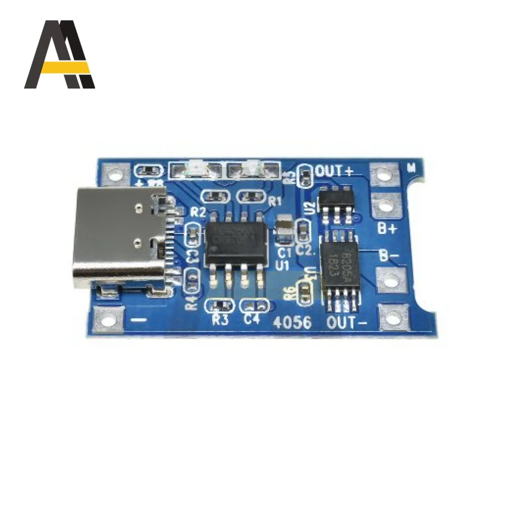 1Pcs/10Pcs TP4056 5V 1A Type-c USB 18650 Lithium Battery Charging Board Charger Module with Protection Dual Functions 1A Li-ion