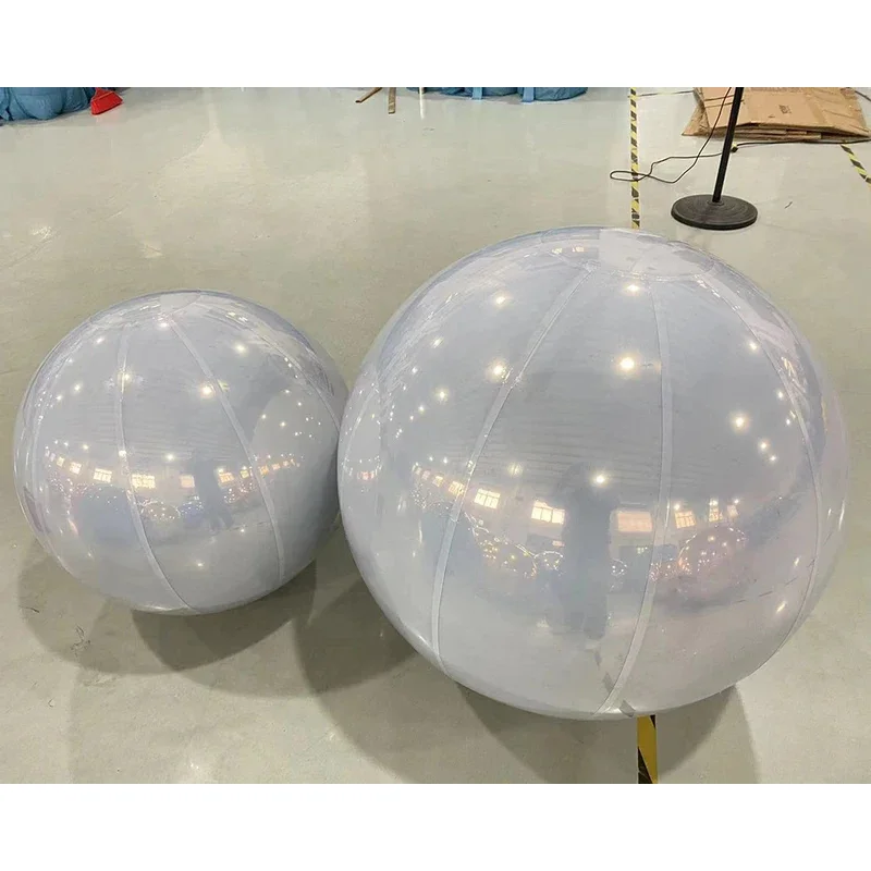 White color Inflatable Mirror Ball Big Shinny Balls PVC Disco Ornaments Giant Mirror Balloon For Nightclub Party Decoration